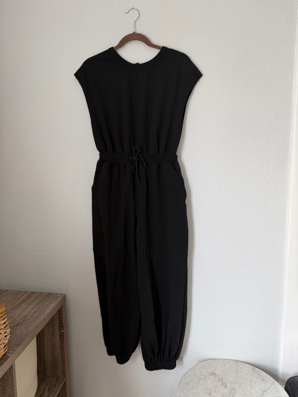 Barrel Leg Jumpsuit with Tie Waist Small